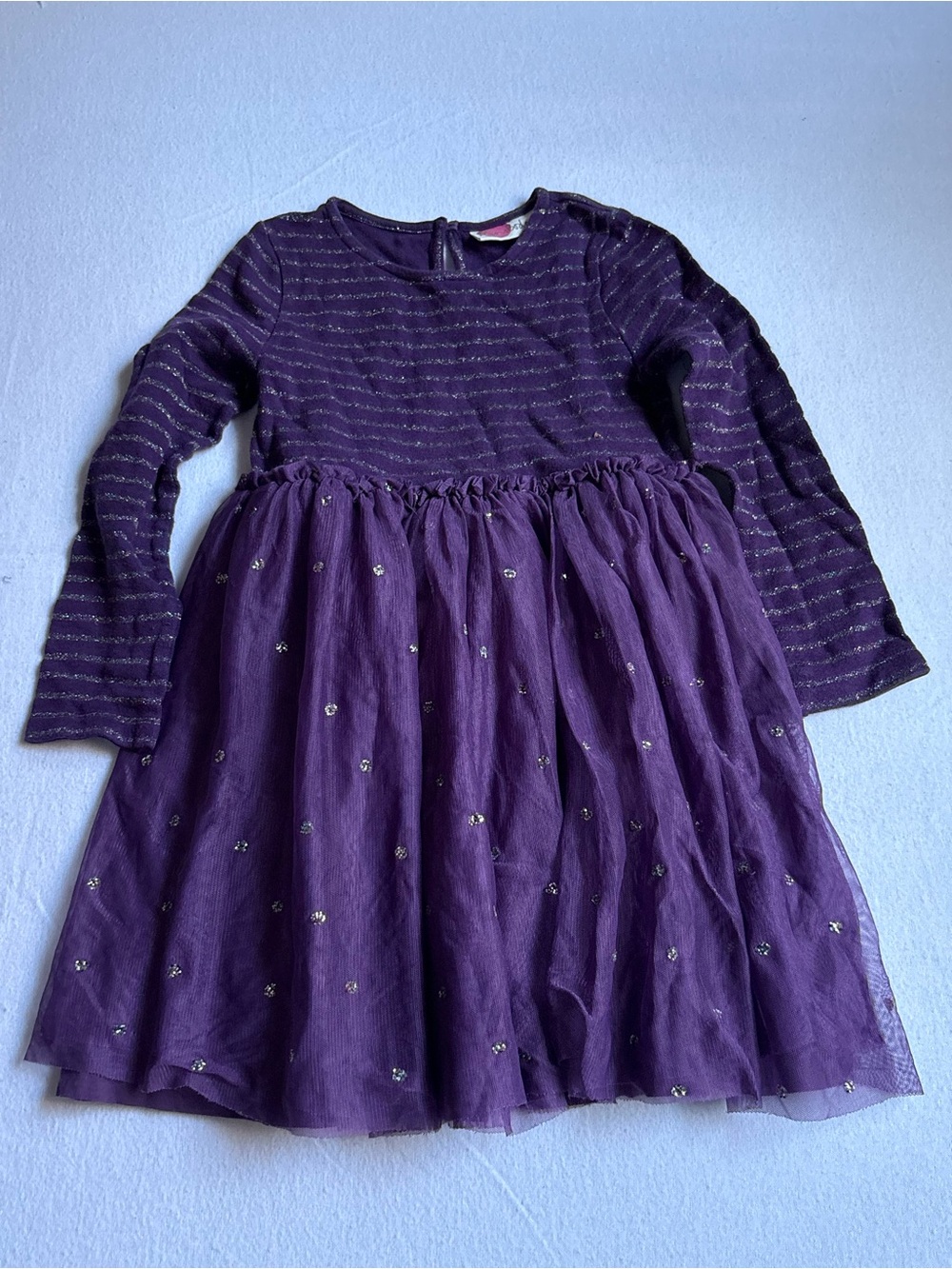 Mini Boden Purple Long-Sleeve Tulle Party Dress